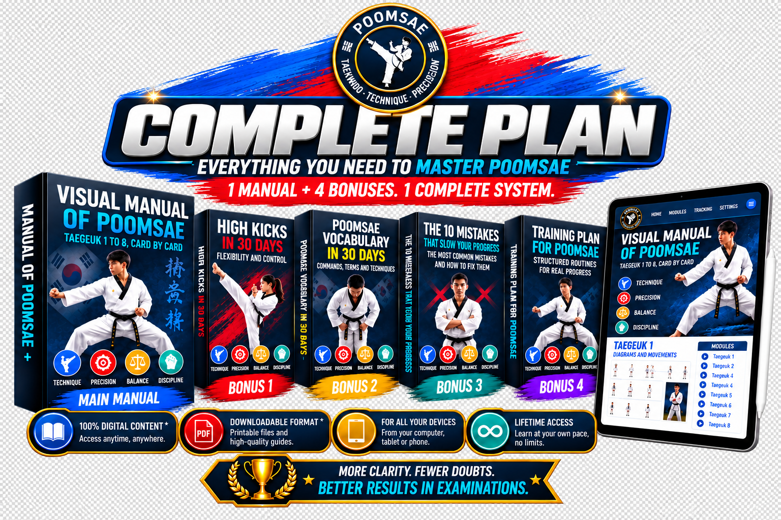 Preview of the downloadable Visual Poomsae Manual: Taegeuk 1 to 8